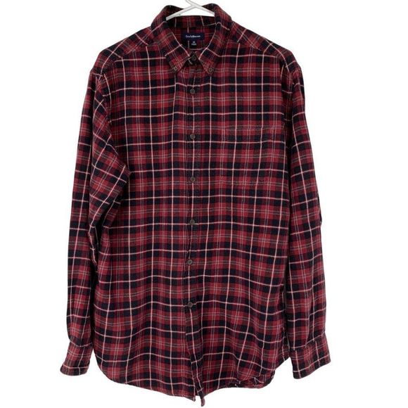 croft & barrow Other - Mens Croft & Barrow Medium Plaid Flannel Shirt Button Lightweight 3907